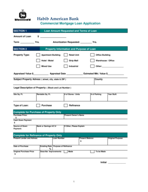 Commercial Mortgage Loan Application