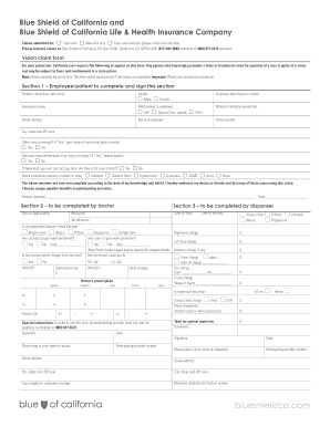 Blue Shield of California Vision Claim Form
