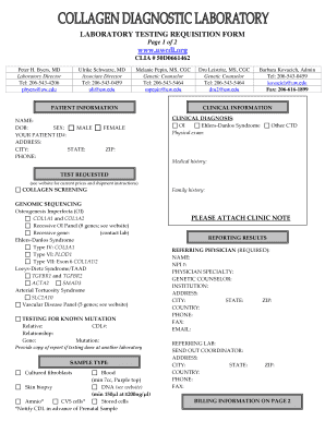 Laboratory Testing Requisition Form