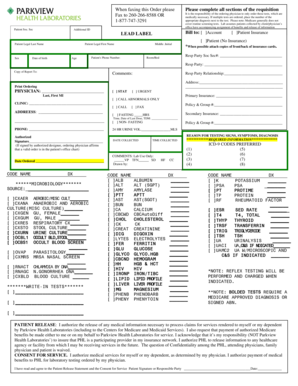 Medical Test Requisition Form