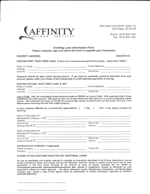 Existing Loan Information Form