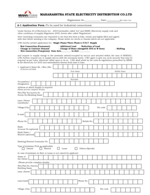Maharashtra Electricity Connection Application Form