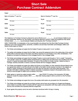Short Sale Purchase Contract Addendum