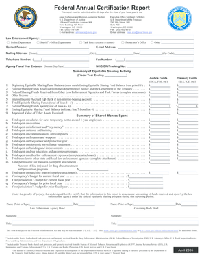 Federal Annual Certification Report