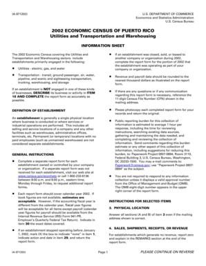 2002 Economic Census of Puerto Rico Information Sheet