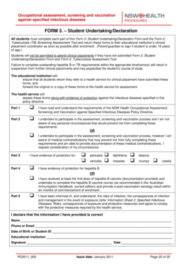 NSW Health Student Undertaking Declaration Form