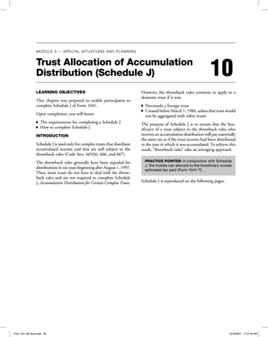 Schedule J Accumulation Distribution Form 1041
