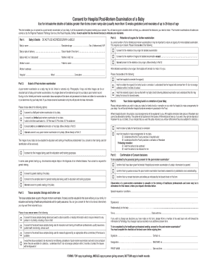 Consent for Hospital Post-Mortem Examination of a Baby