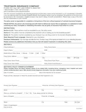 Trustmark Accident Claim Form