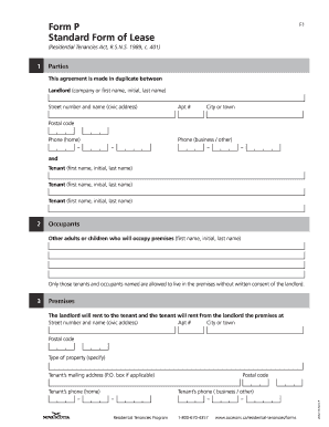 standard lease application form