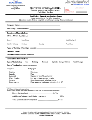 Fuel Safety Permit Application Form