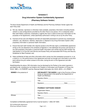 What are schedule 6 drugs - Schedule C Drug Information System Confidentiality Agreement ...