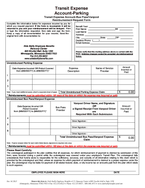 Transit Expense Reimbursement Request Form