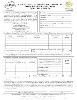 Minnesota Reimbursement Request Form
