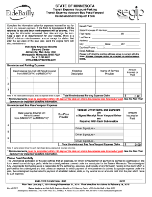 Minnesota Transit Expense Reimbursement Form