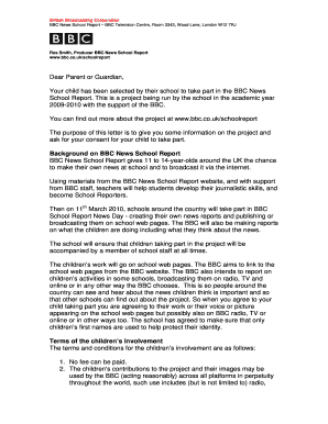 BBC News School Report Parental Consent