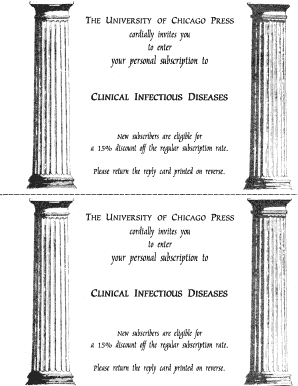 University of Chicago Press Journal Subscription Form