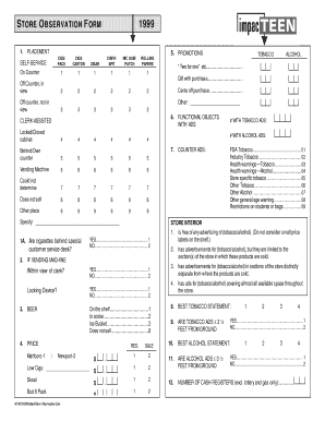 Store Observation Form 1999