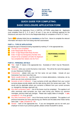Basic Disclosure Application Form