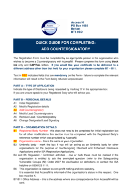 AccessNI Countersignatory Registration Form