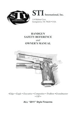 STI Handgun Safety Reference and Owner’s Manual