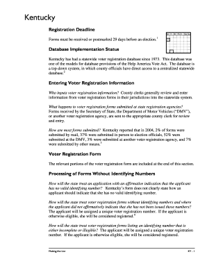 Kentucky Voter Registration Form