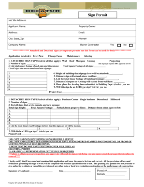 Sign Permit Application