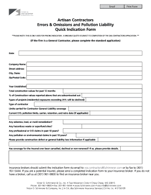 Artisan contractors E&O and Pollution Liability - Victor O. Schinnerer ...