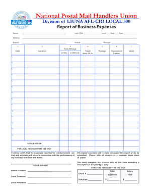 Blank expense report - Division of LIUNA AFLCIO LOCAL 300 - local300npmhu