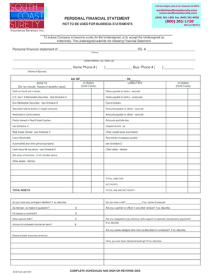 Personal Financial Statement