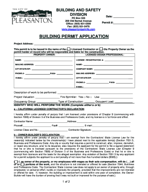 California Building Permit Application