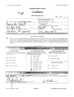 Virginia Campaign Finance Report