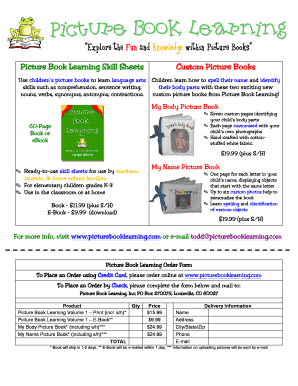 Picture Book Learning Order Form