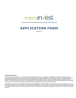 Tax Credits Application Form for Micro Enterprises and Self Employed