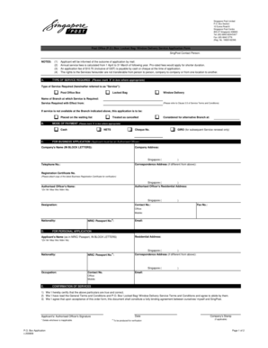 Singapore Post Office Box Application Form