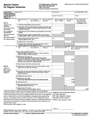 HUD Form 52671-C Special Claims