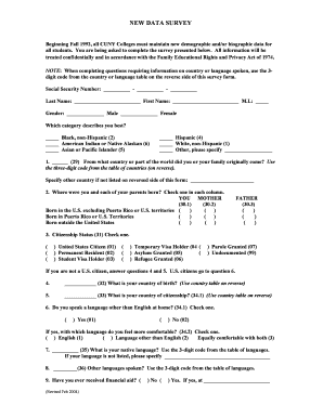CUNY Student Demographic Survey