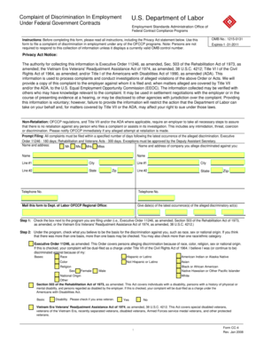 Complaint of Discrimination in Employment