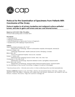 Ovary Cancer Examination Protocol