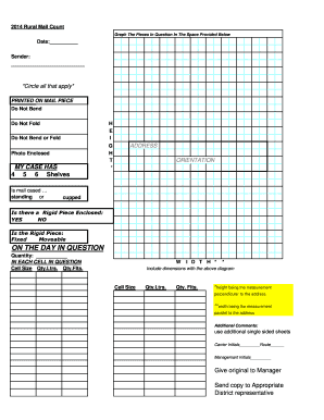 Rural Mail Count Form