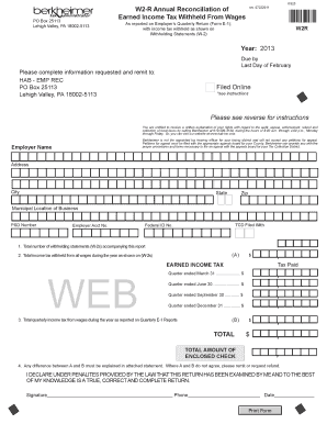 W2-R Annual Reconciliation Form