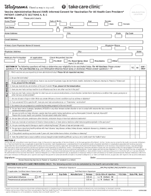 Vaccine Administration Record Informed Consent