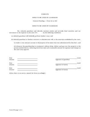 Guardian Bond Form 67B