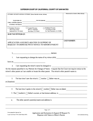 California Minor Name Change Request