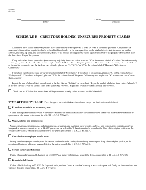 Schedule E - Creditors Holding Unsecured Priority Claims
