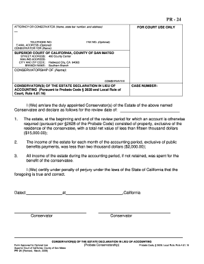California Conservatorship Declaration Form