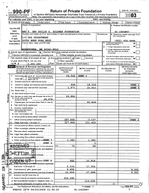 IRS Form 990-PF 2003