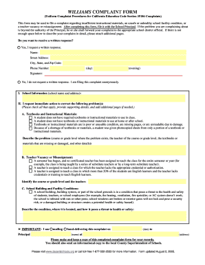California Education Complaint Form