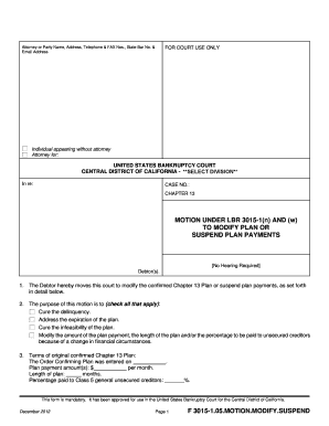 Motion to Modify Chapter 13 Plan