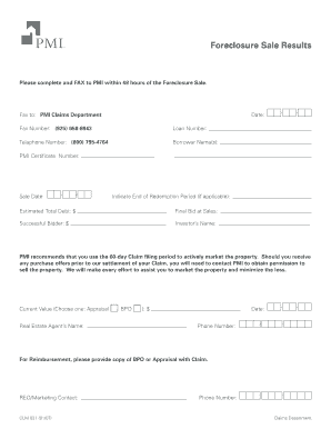 Foreclosure Sale Results Form